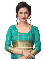Stylish Skyblue Color Cotton Saree