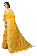 Stylish Yellow Color Cotton Saree