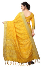 Stylish Yellow Color Cotton Saree