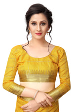 Stylish Yellow Color Cotton Saree