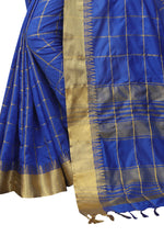 Stylish Blue Color Cotton Saree