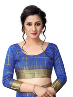 Stylish Blue Color Cotton Saree