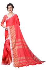 Heavy Look Cotton Silk Cheks Saree