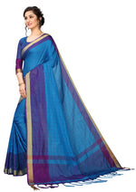 New Designer Cotton Silk Sky Blue Saree
