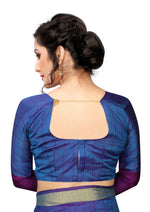 New Designer Cotton Silk Sky Blue Saree