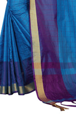 New Designer Cotton Silk Sky Blue Saree