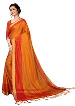 New Designer Cotton Silk Orange Saree