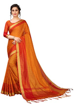 New Designer Cotton Silk Orange Saree