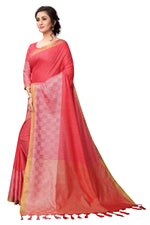 Women's Linen Saree With Blouse Piece