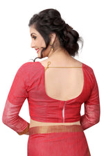 Women's Linen Saree With Blouse Piece