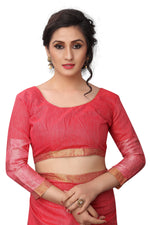 Women's Linen Saree With Blouse Piece