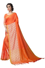 Women's Linen Saree With Blouse Piece