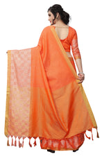 Women's Linen Saree With Blouse Piece