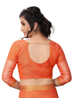 Women's Linen Saree With Blouse Piece