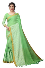 Women's Linen Saree With Blouse Piece