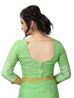Women's Linen Saree With Blouse Piece