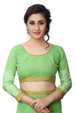 Women's Linen Saree With Blouse Piece