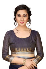 Women's Linen Saree With Blouse Piece