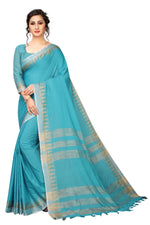 Women's Linen Saree With Blouse Piece