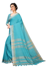 Women's Linen Saree With Blouse Piece