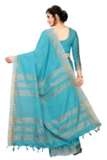 Women's Linen Saree With Blouse Piece