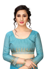 Women's Linen Saree With Blouse Piece