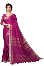 Women's Linen Saree With Blouse Piece