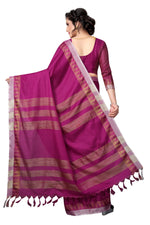 Women's Linen Saree With Blouse Piece