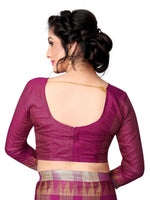 Women's Linen Saree With Blouse Piece