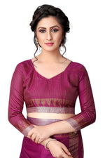 Women's Linen Saree With Blouse Piece
