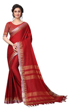 Women's Linen Saree With Blouse Piece