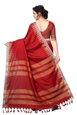 Women's Linen Saree With Blouse Piece