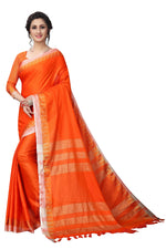 Women's Linen Saree With Blouse Piece