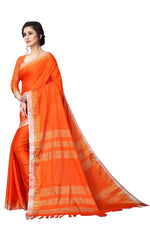 Women's Linen Saree With Blouse Piece