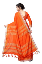 Women's Linen Saree With Blouse Piece