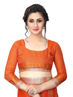 Women's Linen Saree With Blouse Piece