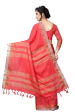 Women's Linen Saree With Blouse Piece