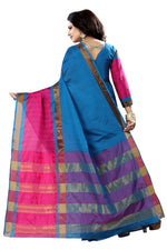 Women's New Designer Cotoon Turqouise Silk Saree