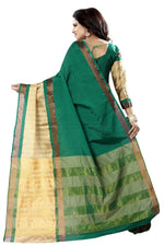 Women's New Designer Cotoon Green Silk Saree