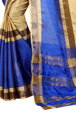 Women's New Designer Cotton Golden Silk Saree