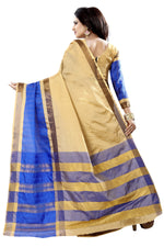 Women's New Designer Cotton Golden Silk Saree