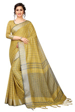 Women's Linen Saree With Blouse Piece
