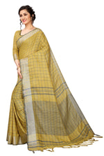 Women's Linen Saree With Blouse Piece