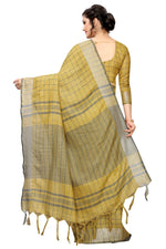 Women's Linen Saree With Blouse Piece