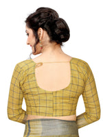 Women's Linen Saree With Blouse Piece