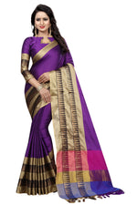 Cotton Silk Purple Saree