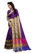 Cotton Silk Purple Saree