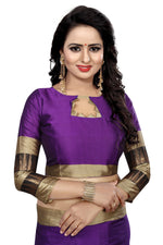 Cotton Silk Purple Saree