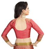 New Designer Cotton Peach Silk Saree
