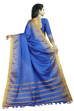 New Designer Cotton Blue Silk Saree